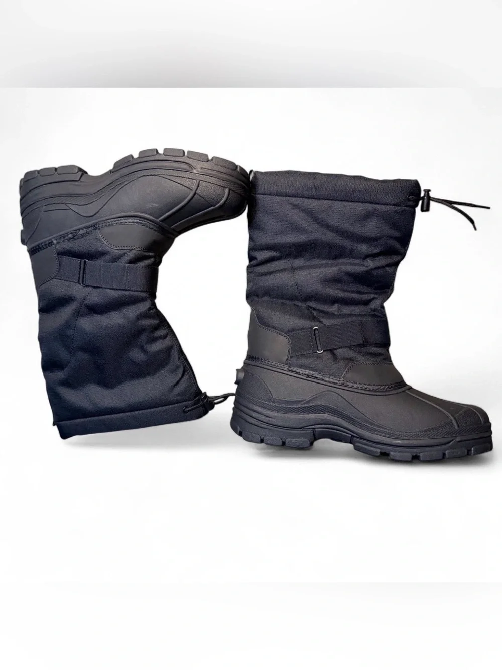 Alpader Men's Black Waterproof Snow Boots